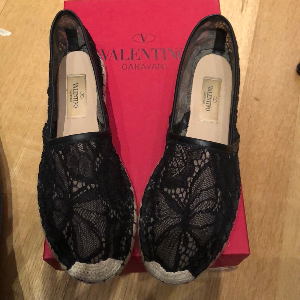 Authentic Valentino lace espadrilles.